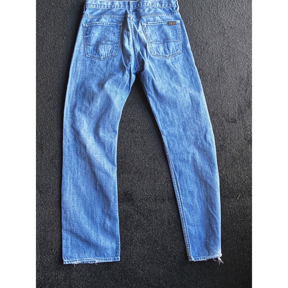 7 For All Mankind Standard Straight Leg Jeans Light Wash Blue Denim Mens 33